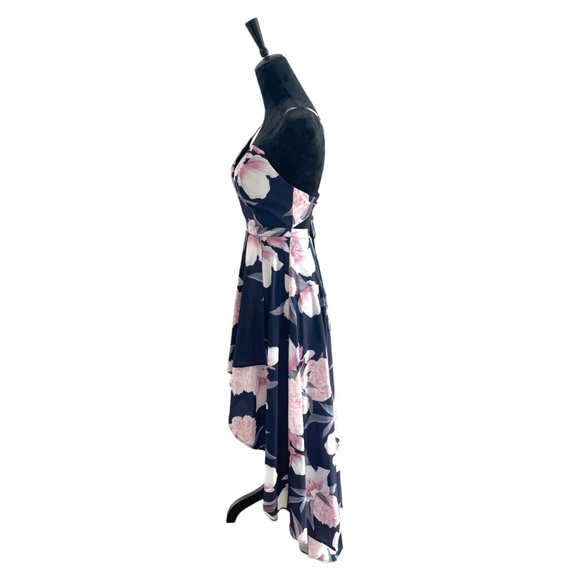 Dreamy, Dark Floral Surplice Maxi w/ Adjustable Crisscross Low Back - Picture 10 of 10